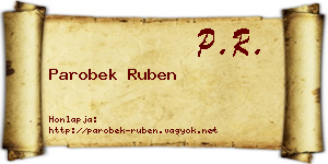 Parobek Ruben névjegykártya